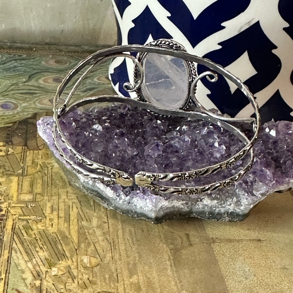 Hand Crafted Silver and Purple Bracelet - Picture 3 of 5